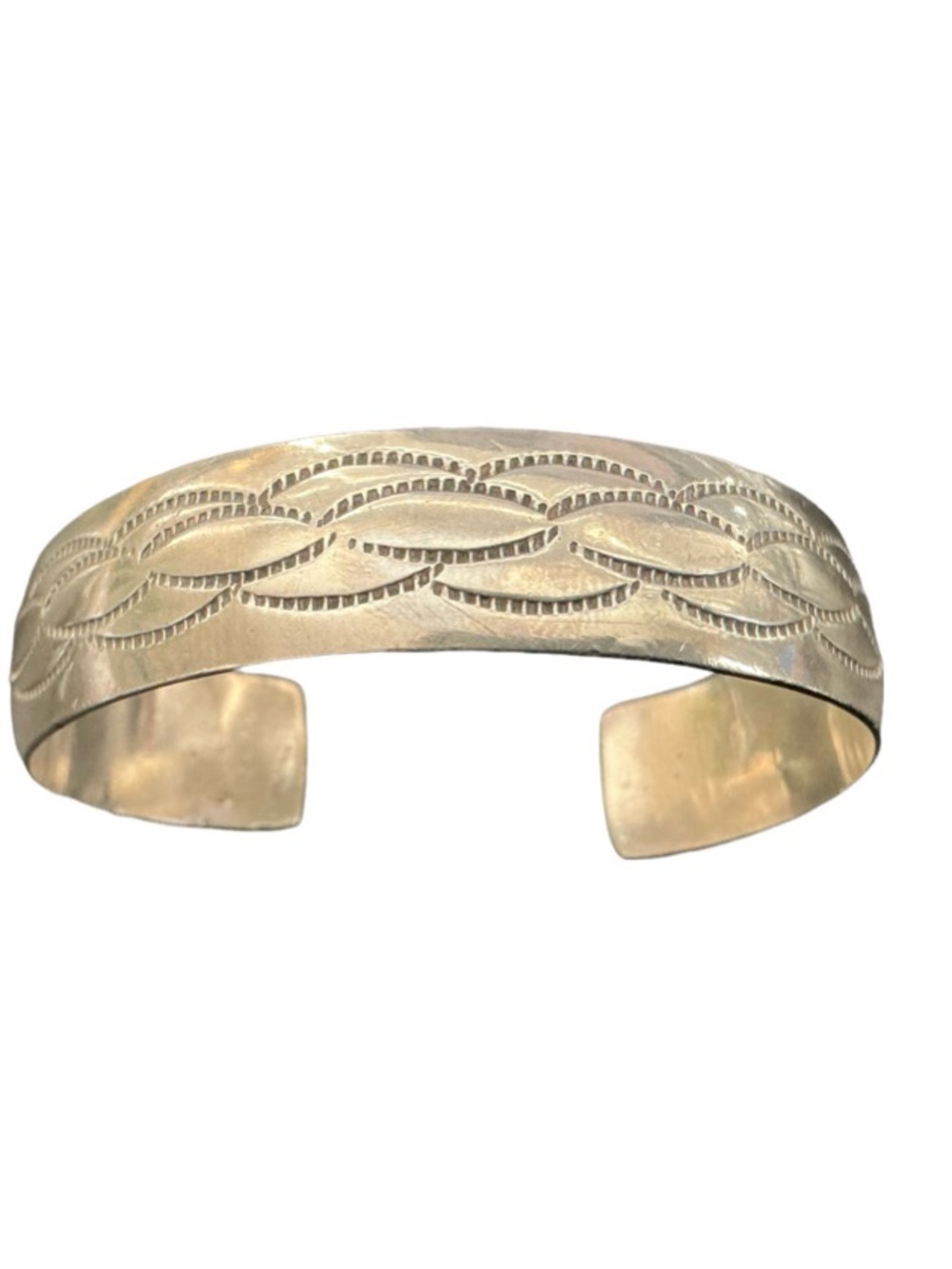 VINTAGE NATIVE AMERICAN SIVER STAMPED BRACELET
